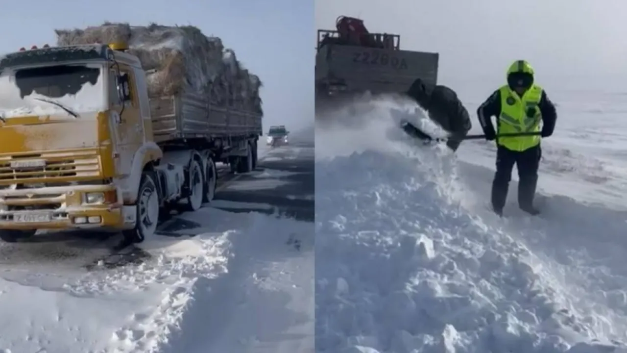 Спасение на трассе: Полицейские не оставили в беде замерзшего водителя  КамАЗа